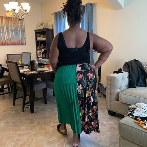 Multi patterned maxi skirt